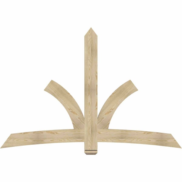Ekena Millwork Davenport Rough Sawn Timber Gable Bracket, Douglas Fir, 84"W x 56"H x 2"D x 6"F, 16/12 Pitch GBW084X56X0206DAV00RDF - main